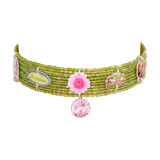 1/1 green bean beaded choker
