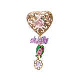 1/1 flower heart vintage brooch