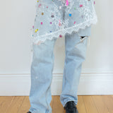 1/1 sheer sweetheart vintage lace overskirt