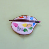 vintage paint palette limoges trinket box