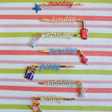 1/1 days of the week barrette set