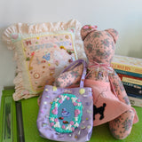 1/1 pink lady teddy bear pillow