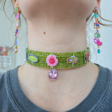 1/1 green bean beaded choker