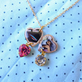 double picto-pet open locket ~ pendant necklace