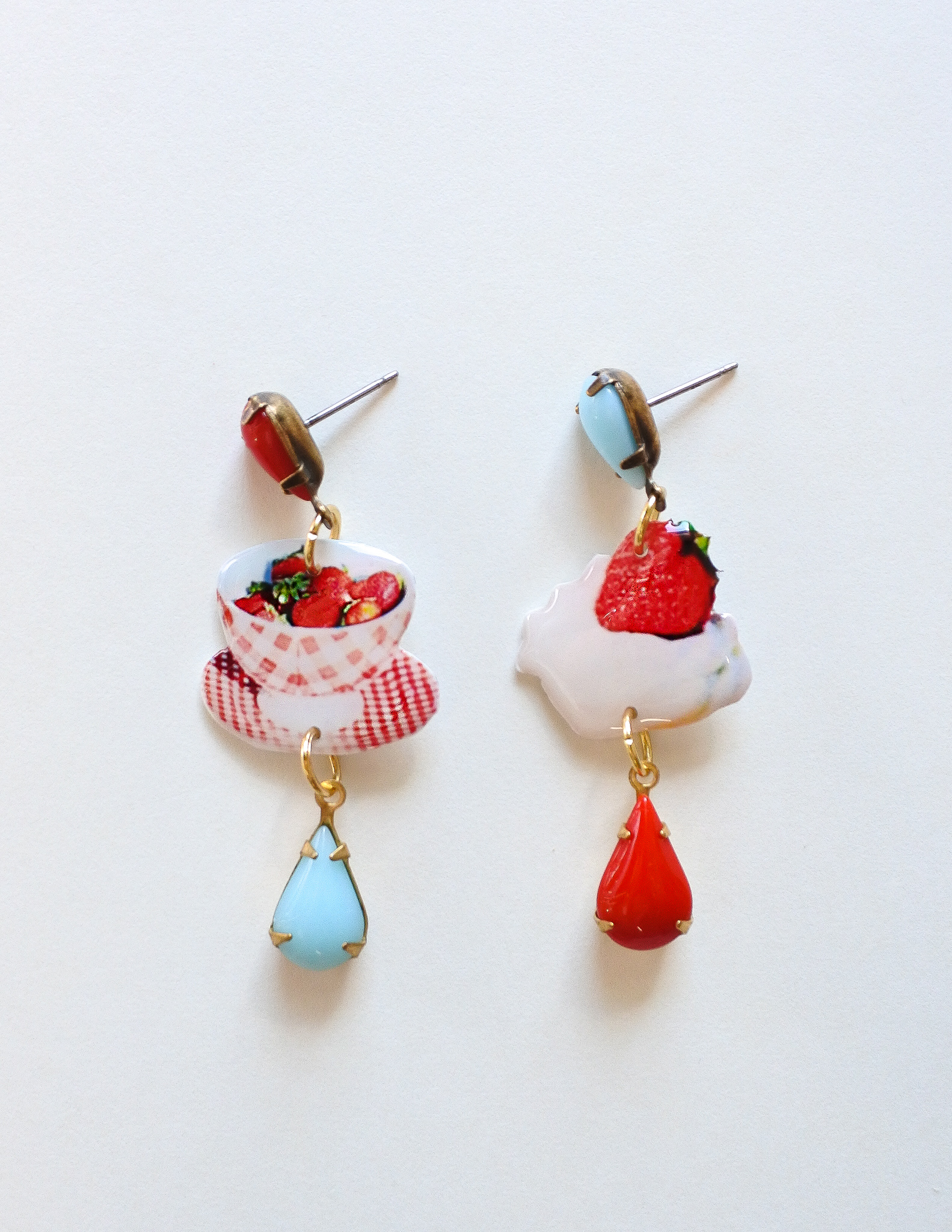 Strawberries & Cream Dangle Set