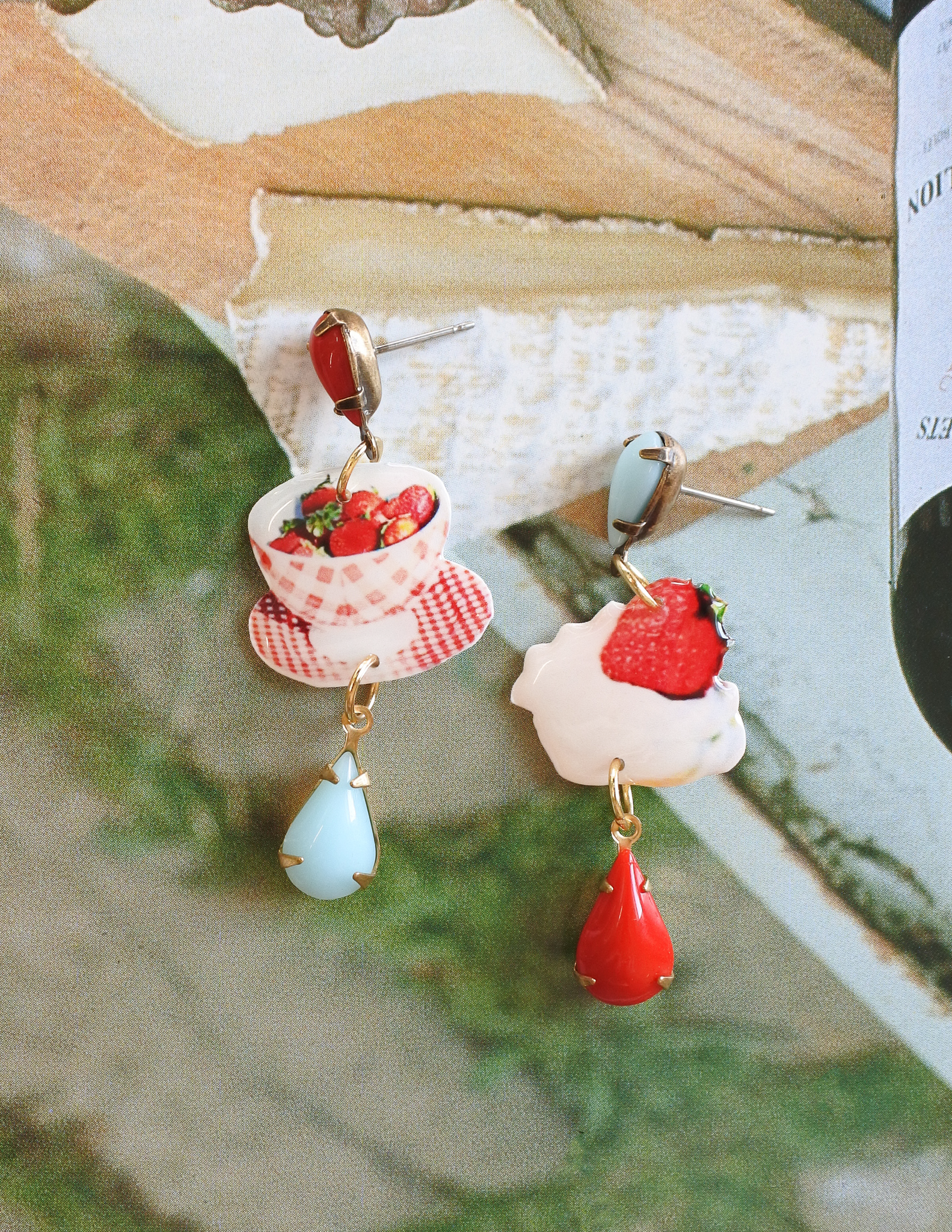 Strawberries & Cream Dangle Set