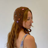 1/1 crochet charmed brown head scarf
