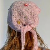 1/1 crochet charmed pink head scarf