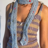 1/1 crochet charmed skinny scarf