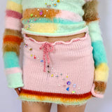1/1 bubblegum pop knit skirt - hv x melissa knits