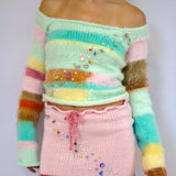 1/1 bubblegum pop knit skirt - hv x melissa knits