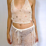 1/1 sweet clouds halter top - hv x melissa knits