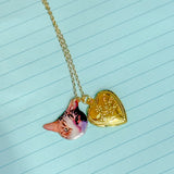 picto-pet & vintage locket ~ pendant necklace