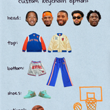 new york forever player keychain - pick your picto-charms™