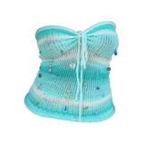 1/1 sea stripes crochet top