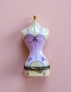 Rare Vintage Corsetière Limoges Trinket Box