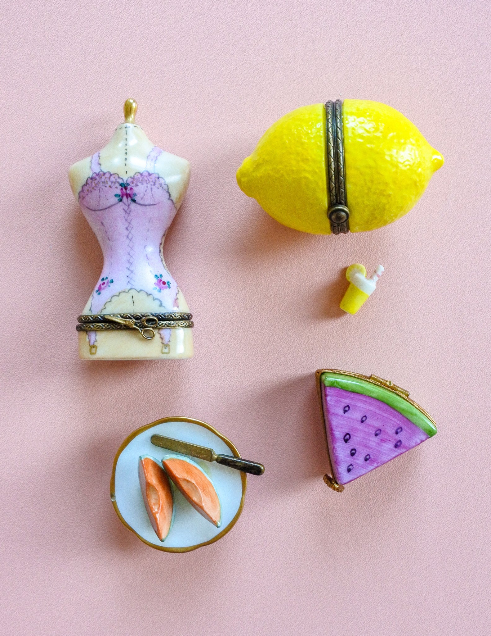 Rare Vintage Corsetière Limoges Trinket Box
